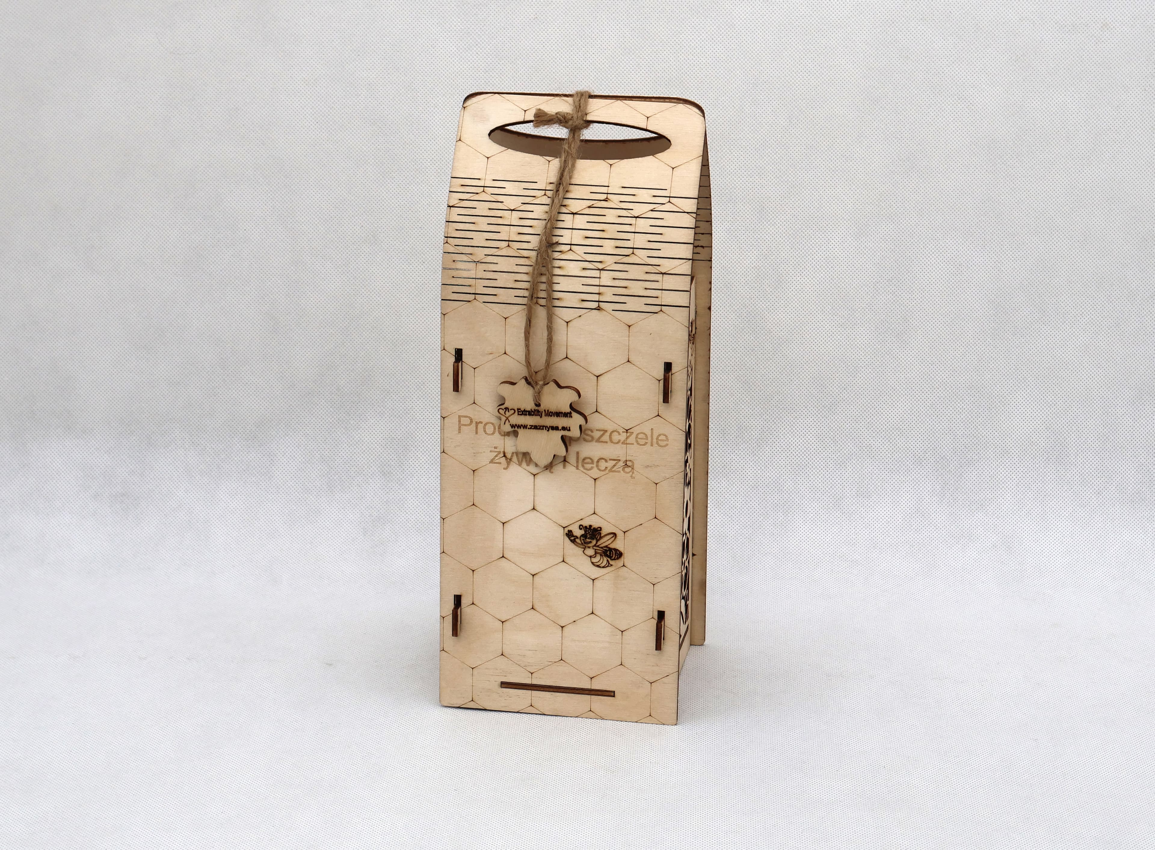 Drewniane pudełko prezentowe na miody